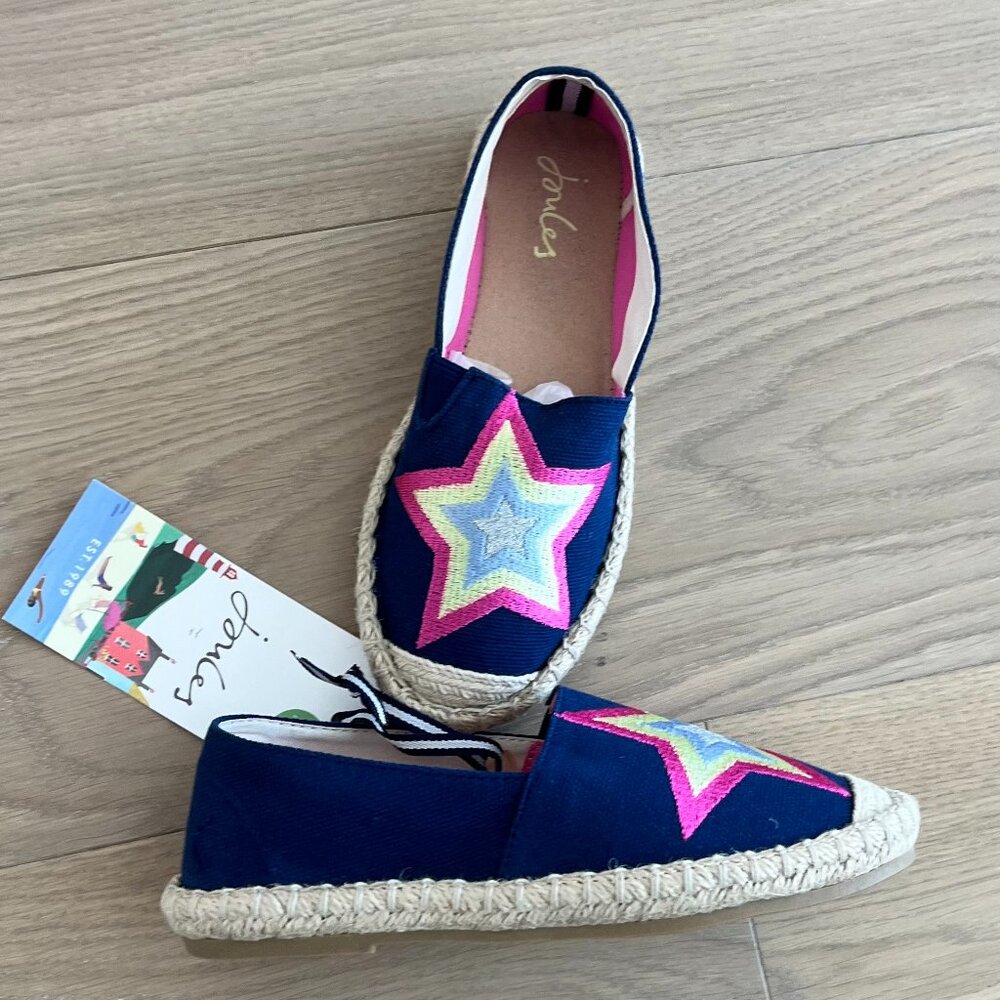 Joules Espadrille Boat Shoes Multi Star size 12 NWT